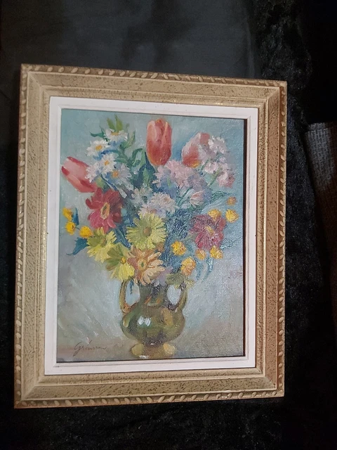 Tableau Ancien Signé Peinture Sur Bois
