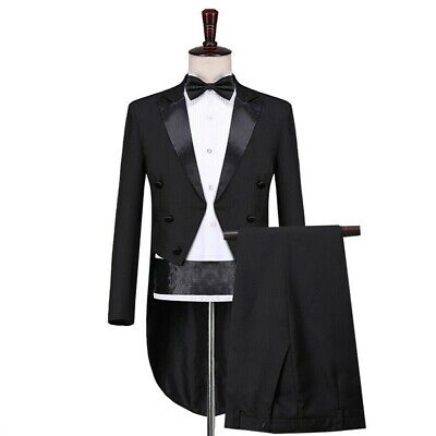 Mens 2 Piece Prom Tuxedo Suit Jacket Trousers Formal Dinner Wedding Dress