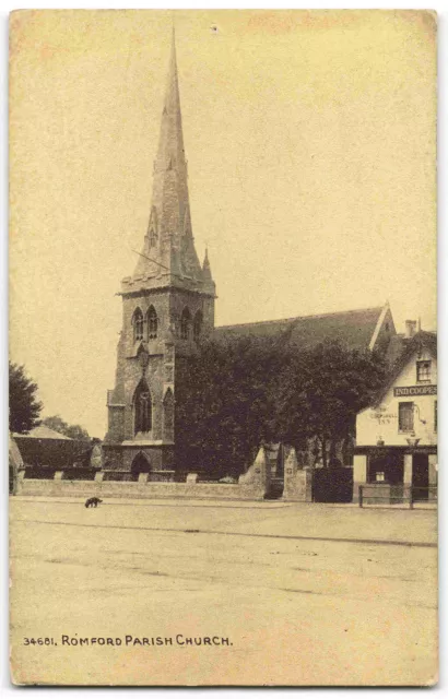 Romford Parish Church Essex - Pre WWI Photochrom Postcard T14