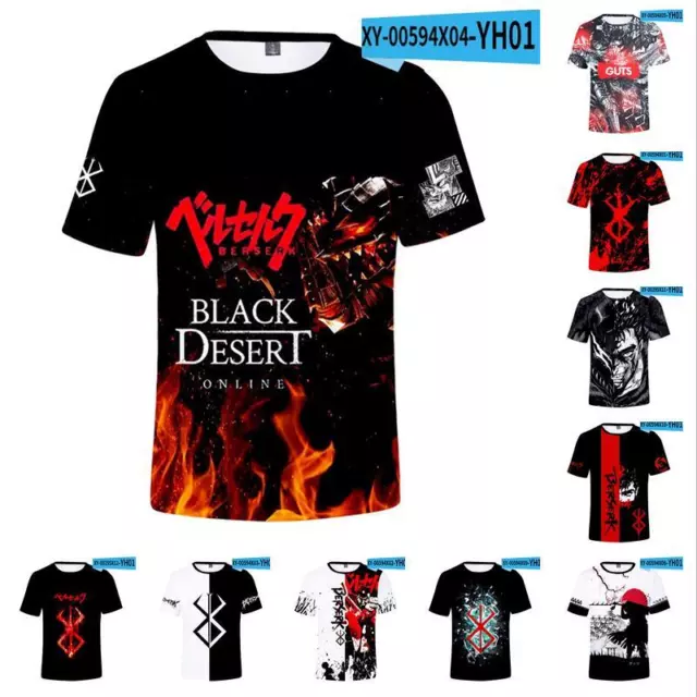 Men's Berserk Beherittometal 3D T shirt Teens short sleeve shirt Summer tee tops