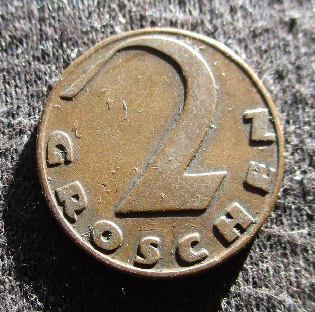 Old Coin Of Austria 2 Groschen 1925 (First Republic) Crowned Eagle