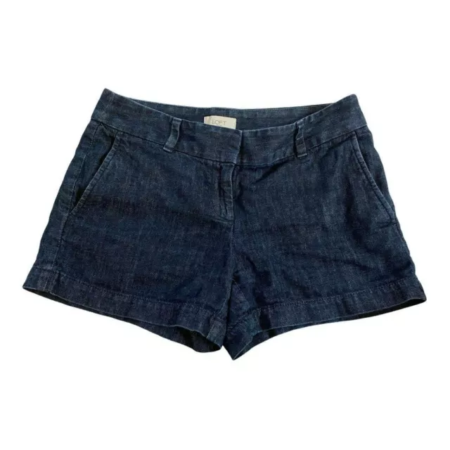 LOFT Outlet Donna Jean Pantaloncini Misura 0 Blu 4” Corto Scuro Lavare Solido