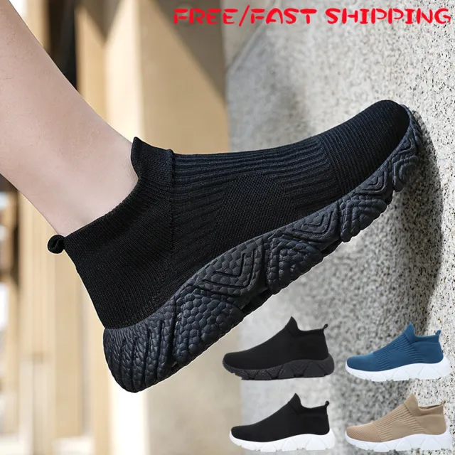 Mens Fashion Socks Shoes Lightweight Walking Sports Sneakers Breathable Tennis