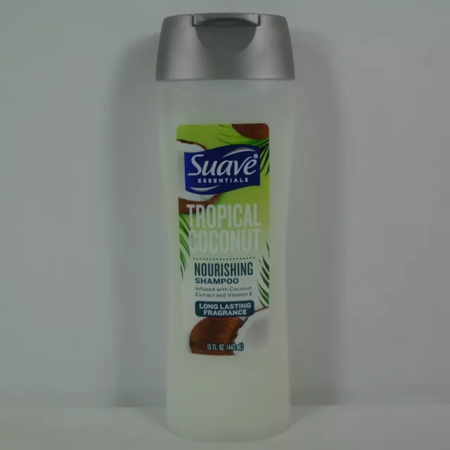 Champú nutritivo de coco tropical Suave Essentials botella de 15 oz nuevo