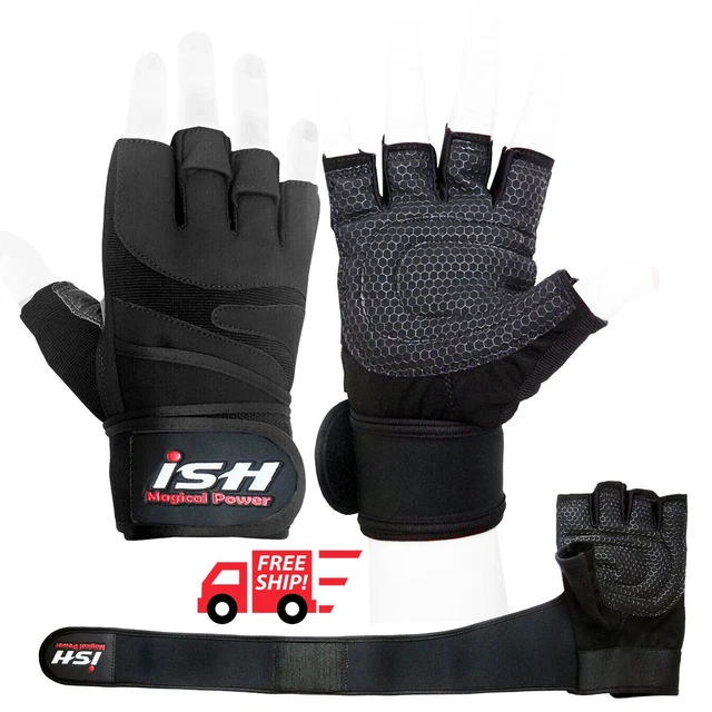 Weight Lifting Gloves Gym Leather Training Workout Exercise Bodybuilding Fitness
