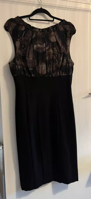 TED BAKER DRESS size large ocean beach print chiffon 40.00