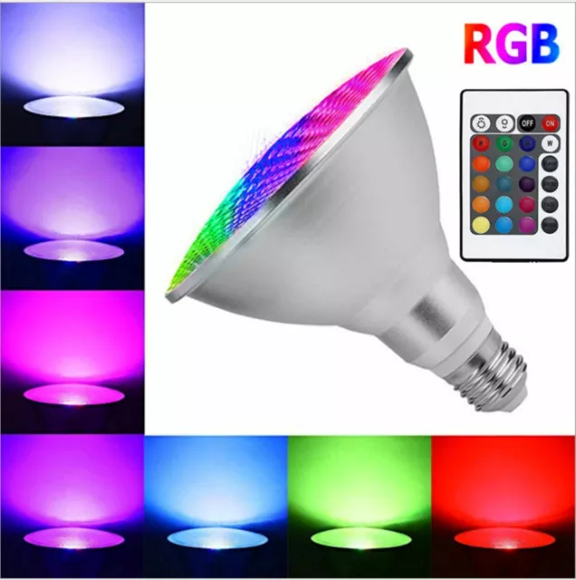 Dimmable Waterproof RGB LED PAR30 PAR38 Light E27 15W 25W Lamp 220V High Quality