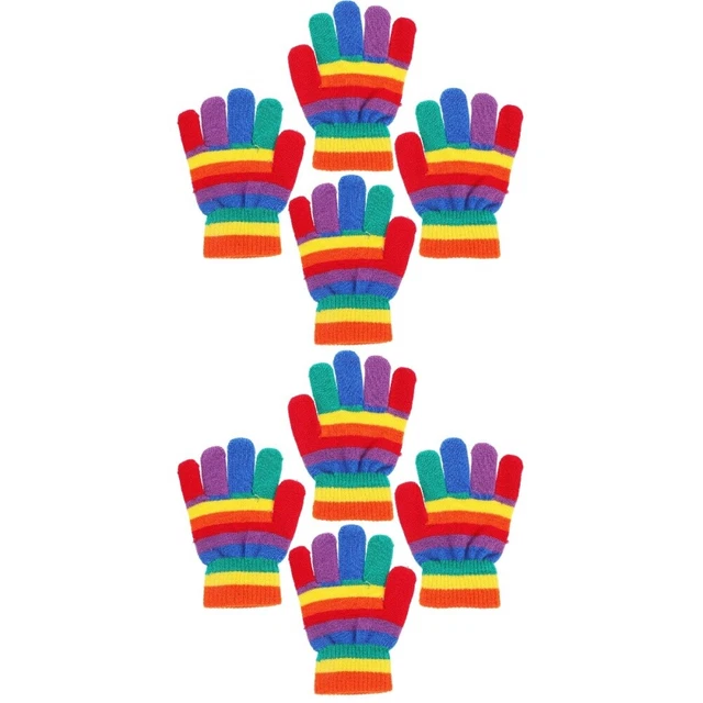 4 Paia Guanti Caldi Ragazzi Ragazzi Caldi Mitten Unisex Guanti Bambini