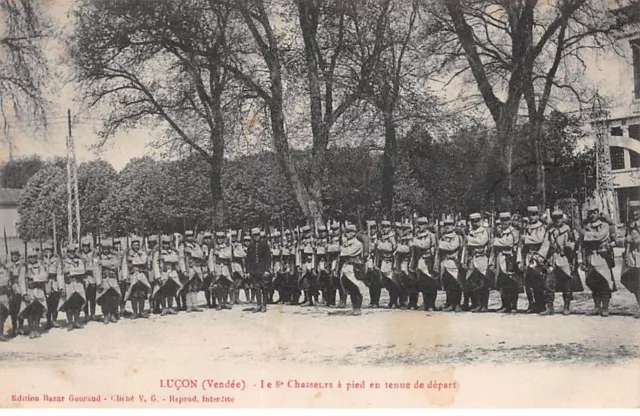 85.AM19149.Lucon.Le 8ième chasseurs à pied en tenue de départ