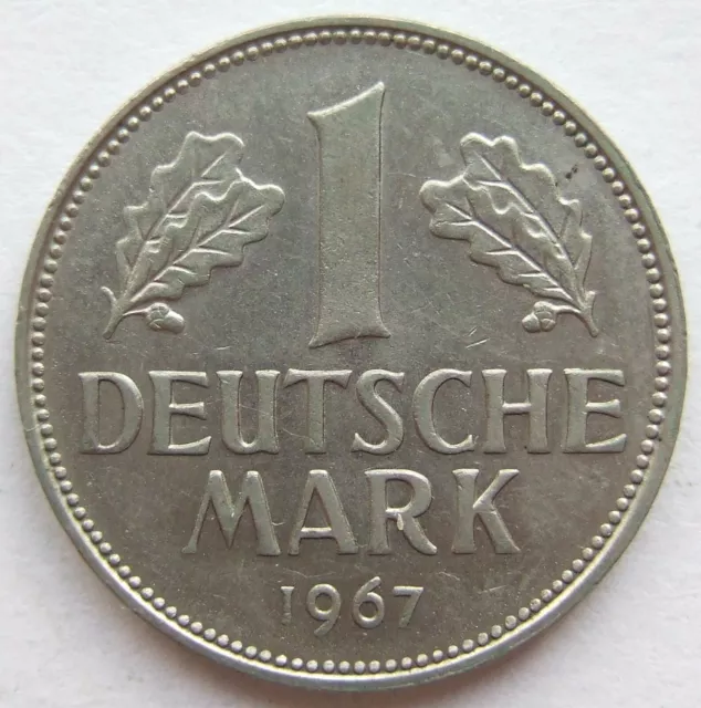Coin Frg 1 German Mark 1967 G IN Extremely fine / Brillant uncirculated