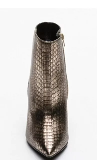 Bottines San Marina Véritable Cuir Doré façon Python T.38 NEUVES DS BTE