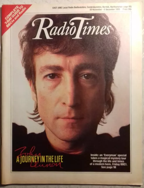 UK 'Radio Times' magazine Nov 1985 - John Lennon / Nigel Havers / Mark Twain