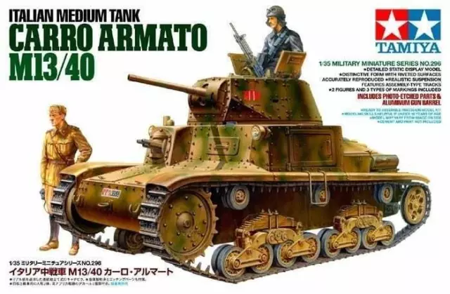 Tamiya 35296 2. Weltkrieg italienischer mittlerer Panzerwagen Reeder M13/40 Maßstab 1:35 Kit