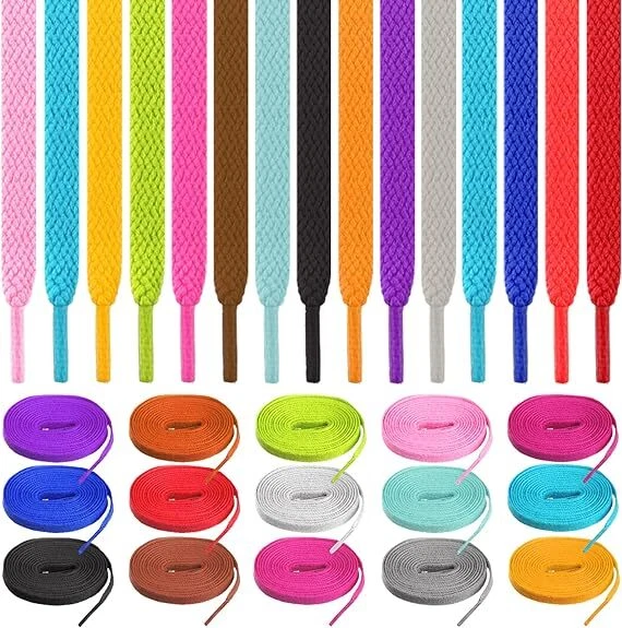 Cordones Agujetas Planos De Para Zapatillas o Calzado Deportivo, 15 Pares, 45"