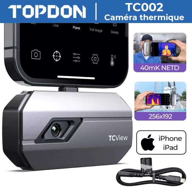 TOPDON TC002 Caméra thermique pour iOS 256x192 40mk thermique construite iphone