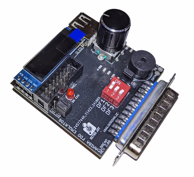 Lecteur Émulateur Gotek Pour Amiga 1200 – Neuf – Avec Base, Oled Et Câbles