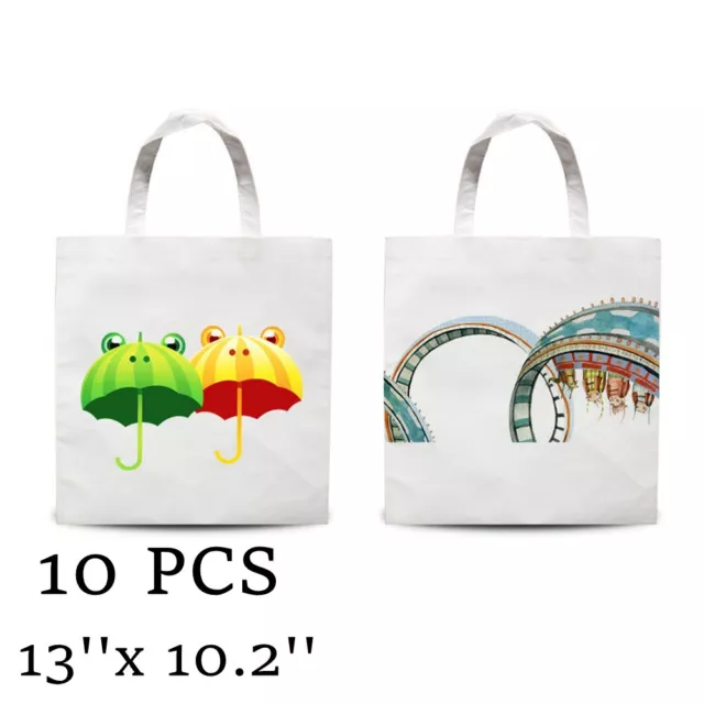 Plain White Blank Dye Sublimation Shopping Bag Small Carrier Bag Non-Woven 10PCS