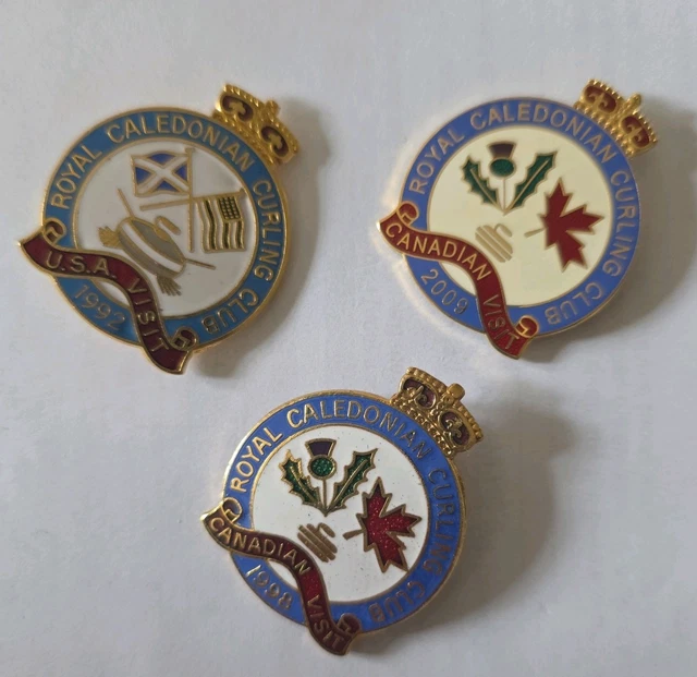 Pin's émaillé 1976 – Royal Caledonian Curling Club, Visite En Suisse, Vintage