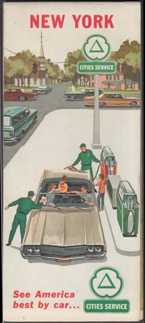 Cities Service Gasoline Road Map State of New York 1964
