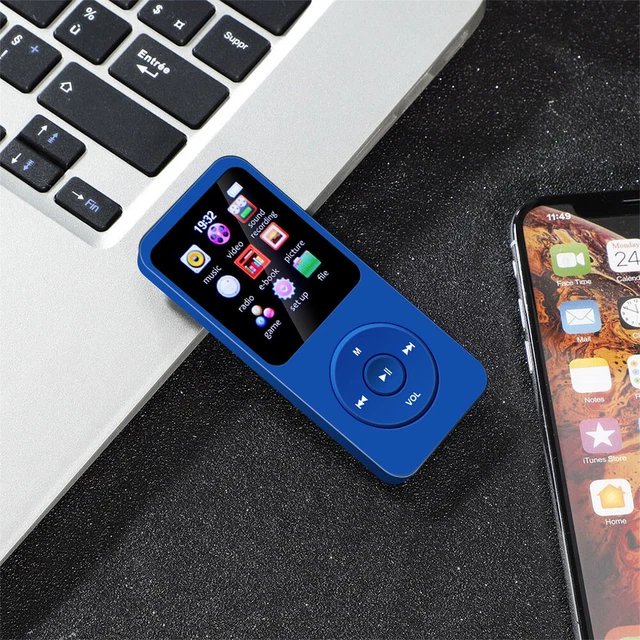 MP3 Walkman 1.8inch Screen Mini Music Player HIFI Sound for Kids (Blue With 8G)
