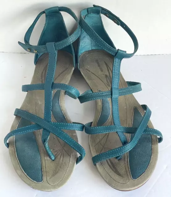 Patagonia Sandals Womens 8 Blue Leather Comfort Bandha Criss-Cross Cushion Strap 2