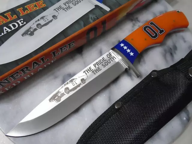 General Lee 01 Dukes of Hazzard Bowie Knife Full Tang Fixed Blade 10 3/4" OA