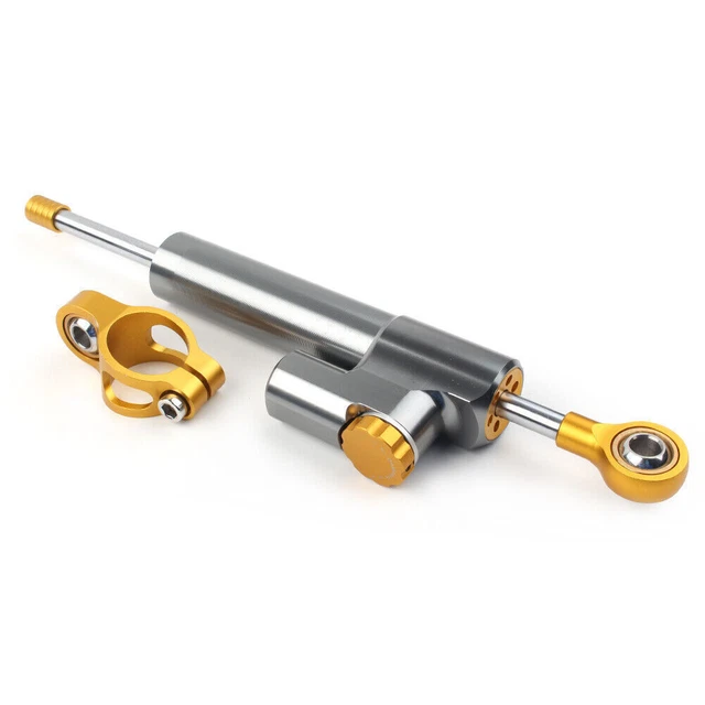 CNC Universal Steering Damper Fit Kawasaki Honda Yamaha Suzuki Gray Motorcycle