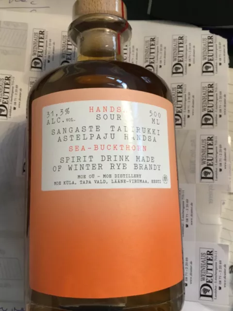 Rotbartpleite seltener Sanddorn Rye Roggen Brandy 31% warmherziger Sour Estland