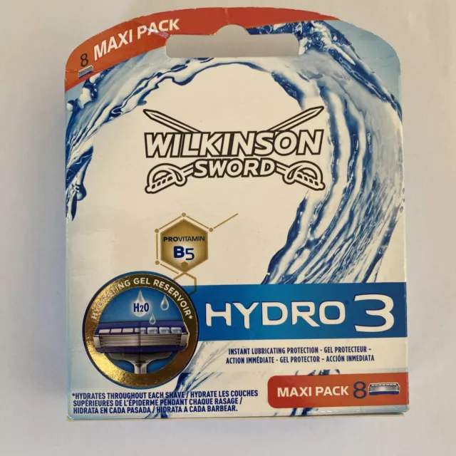 Lames De Rasoir Wilkinson Sword Hydro 3 H2O Pro Vitamin B5 - 8x Maxi Pack