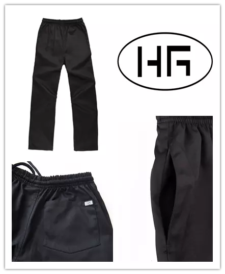 Chef Pants Classic Black Uniform Poly-cotton Hospitality Garments