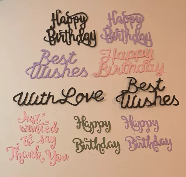 Card Sentiments Happy Birthday Toppers Mix Colours Scrapbooking Craft Making 2