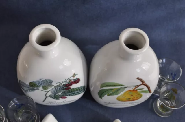 Schladerer Vintage Keramik Schnaps Likör Flaschen Williams Birne Himbeere Gläser 3