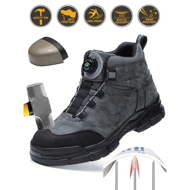 MEN’S STEEL TOE Work Boots Waterproof Lightweight AntiPuncture High