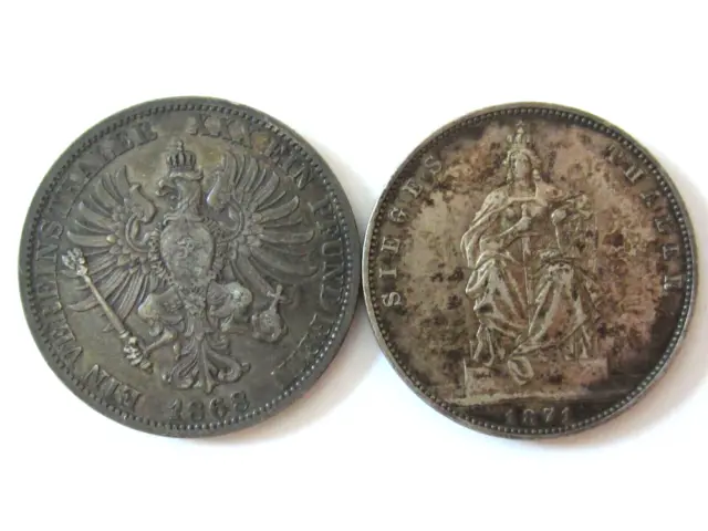 German States (Prussia) silver 1868A & 1871A Thaler