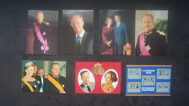 7 cartes postales famille royale de Belgique