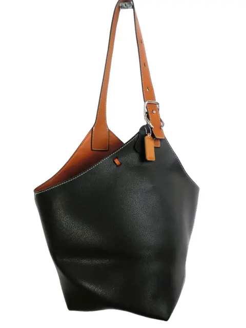 UNBRANDED Black Brown Leather Shoulder Bag Handbag Shopper Tote Carryall Purse