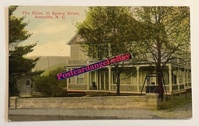 North Carolina ASHEVILLE NC Postcard H.W. PELTON The Elton 45 Spruce Street 1916