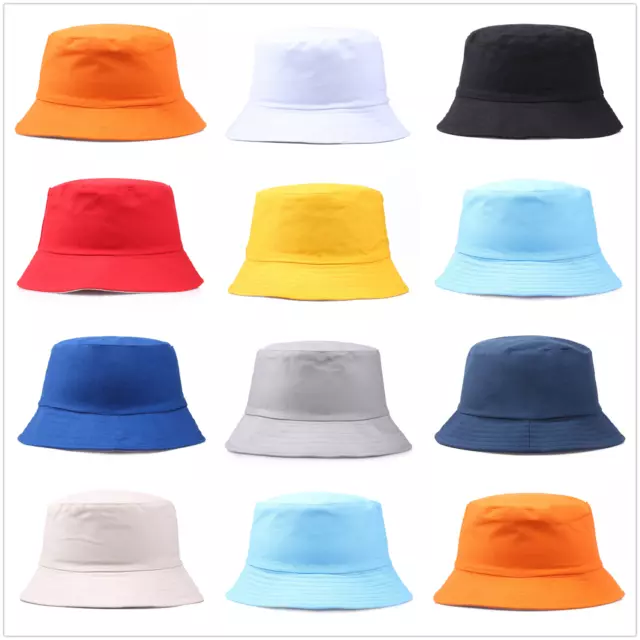 Unisex Cotton Adults Bucket Hat Summer Fishing Fisher Beach Festival Sun Cap