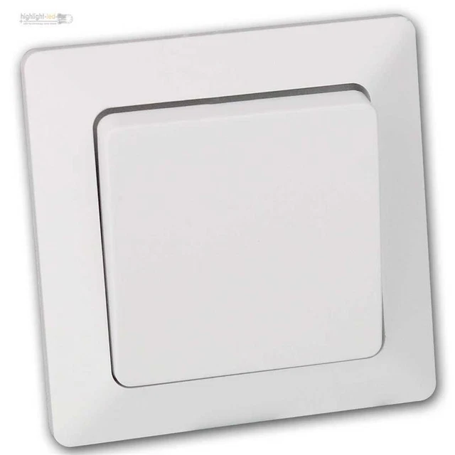 Milos Bouton, Blanc Mat Avec Cadre, Haut / Flush 230V Bouton Commutateur de