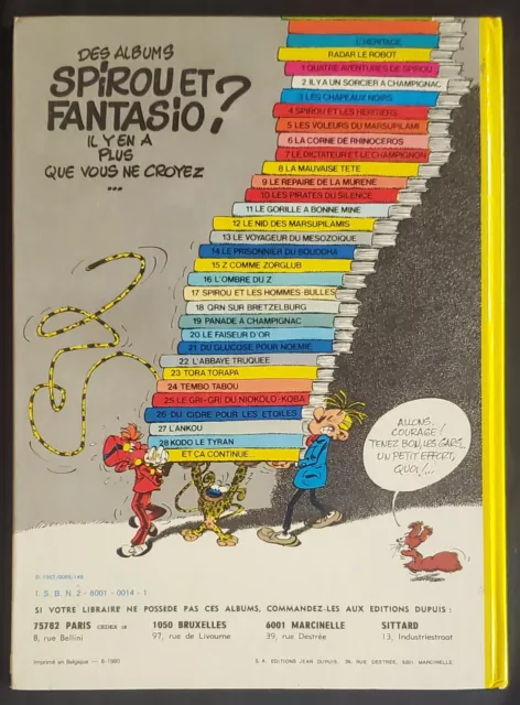 Spirou et Fantasio T12 Le Nid des Marsipulamis 1979 Franquin Dupuis TTBE 3