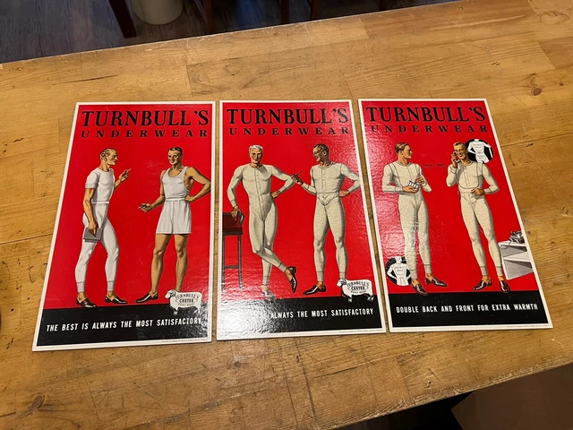 Turnbull’s Underwear advertising sign original 1940s mint condition never used Turnbull’s Underwear advertising sign original 1940s mint condition never used