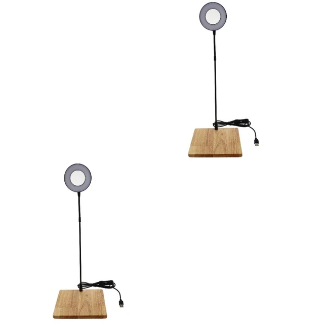 Set of 2 Aquarium LED Lumière Lampe En Bois Pour Ampoule Spectre Complet