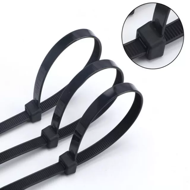 Cable Ties Nylon Zip Tie Wraps Strong Self - Locking 10mm Black / White All Size