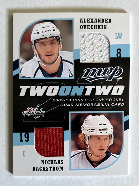 2009-10 UD MVP 2 On 2 Hockey Quad Memorabilia Ovechkin/Backstrom/Crosby/Malkin