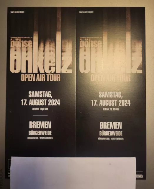 2 Böhse Onkelz Tickets Bremen 17.08.2024 Tour Open Air