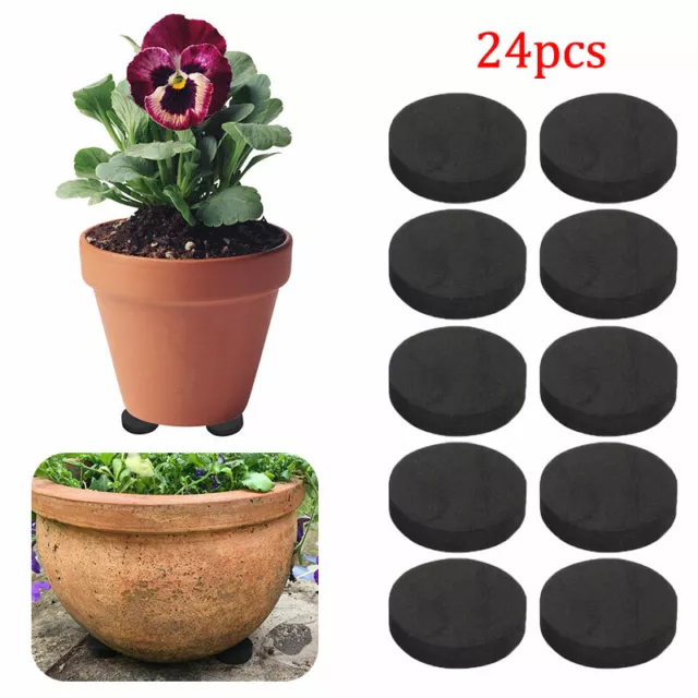 24x Invisible Low Profile Flower Pot Feet Garden Plant Pot Feet Risers Non-slip