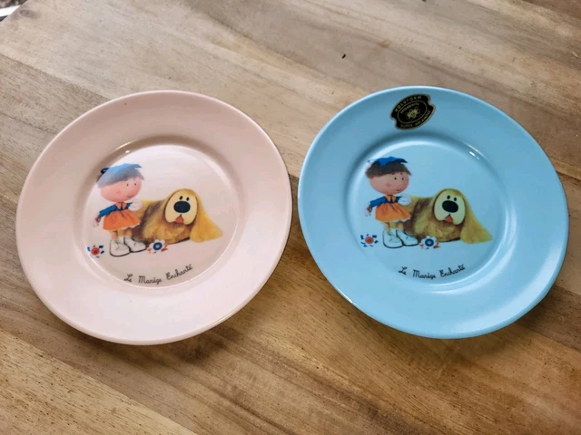 6 COQUETIERS DIABOLO vintage en faience décor fleuri - très bon état