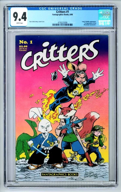 Critters #1 - CGC 9.4, Usagi Yojimbo Appearance