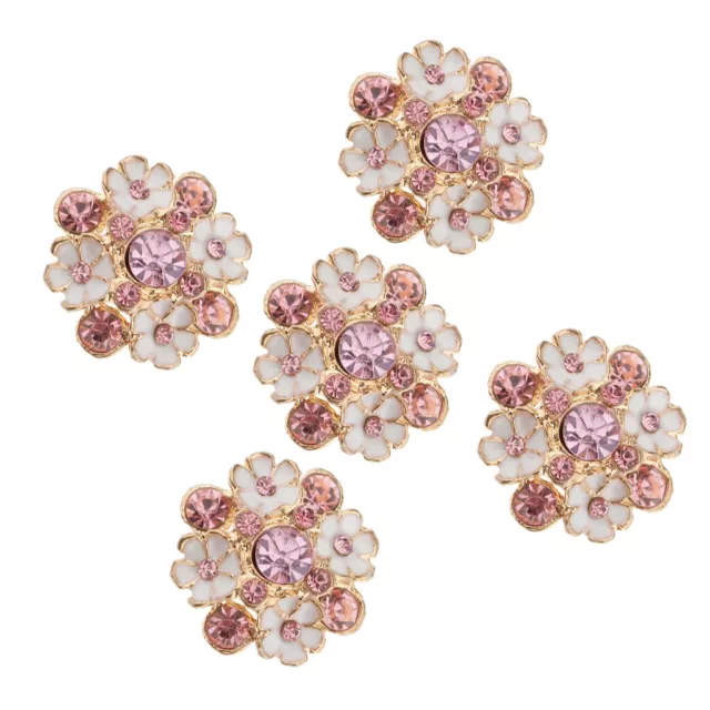 5 Stücke Kristall Flatback Blume Strass Knöpfe für Haarschmuck DIY