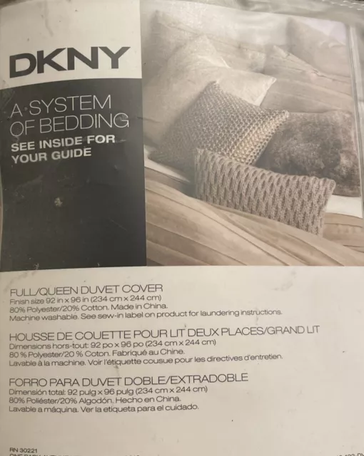 DKNY Home Loft Stripe Polyester/Cotton  Linen Full/Queen Duvet Cover 3